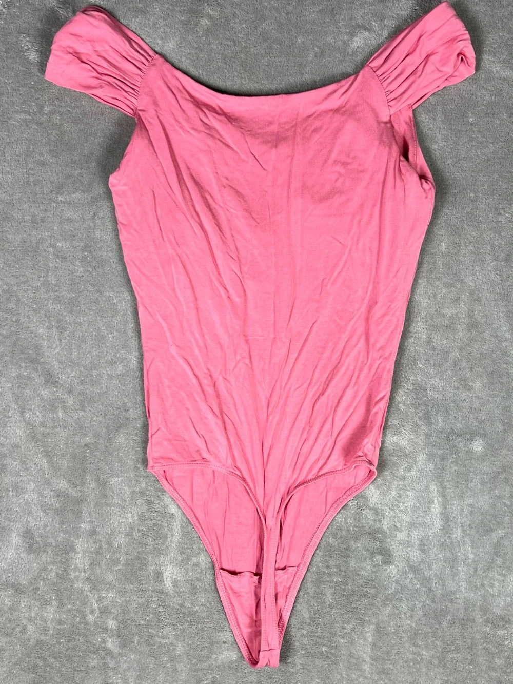 Aritzia Wilfred Bodysuit Womens Small Libellule Pink Ruched Cap-Sleeve Feminine - Picture 5 of 9
